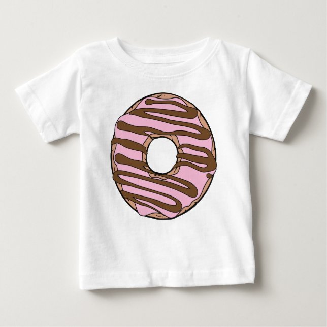 Pink Donut, Doughnut, Chocolate, Icing, Frosting Baby T-Shirt (Front)
