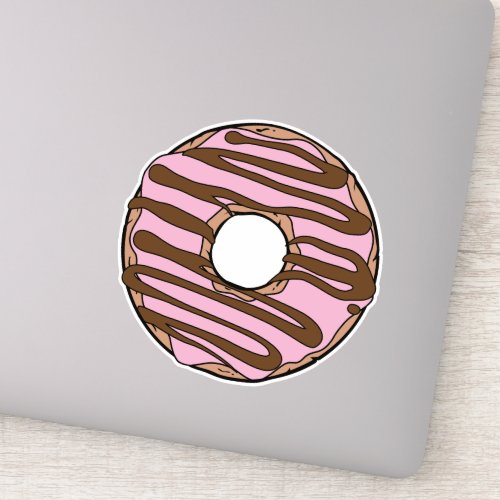 Pink Donut Doughnut Chocolate Icing Frosting Sticker