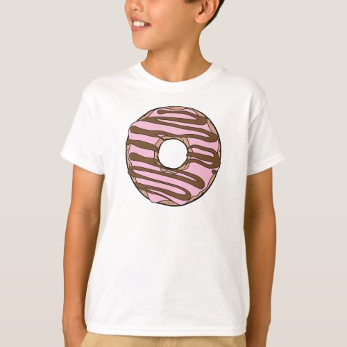 Pink Donut Doughnut Chocolate Icing Frosting T_Shirt