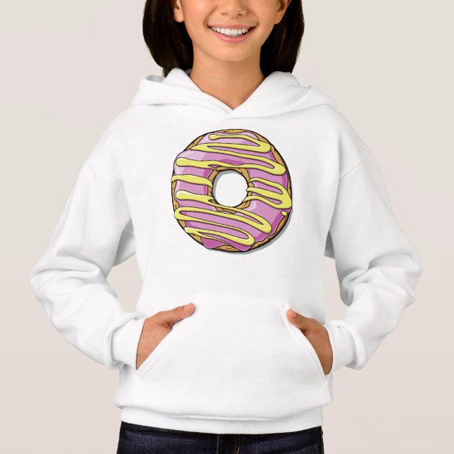 Pink Donut, Doughnut, Frosting, Icing, Glaze Hoodie (Front)