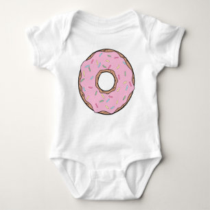 Pink Donut, Doughnut, Frosting, Icing, Sprinkles Baby Bodysuit