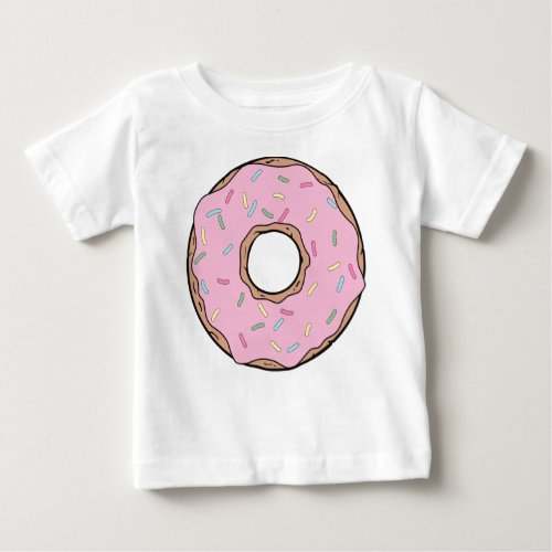 Pink Donut Doughnut Frosting Icing Sprinkles Baby T_Shirt