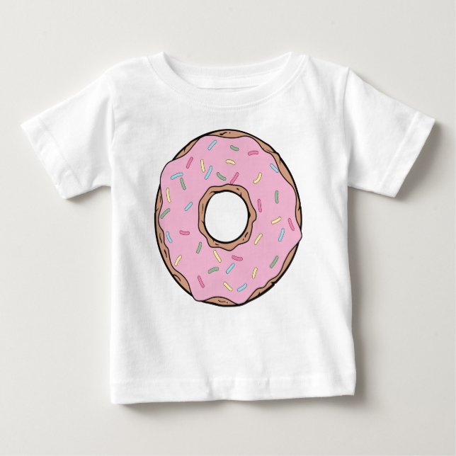 Pink Donut, Doughnut, Frosting, Icing, Sprinkles Baby T-Shirt (Front)