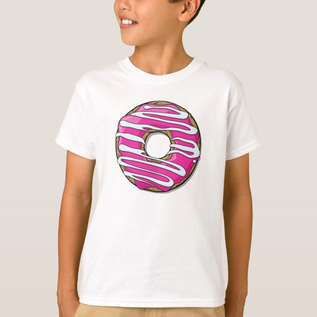 Pink Donut, Doughnut, Icing, Frosting, Glaze T-Shirt (Front)