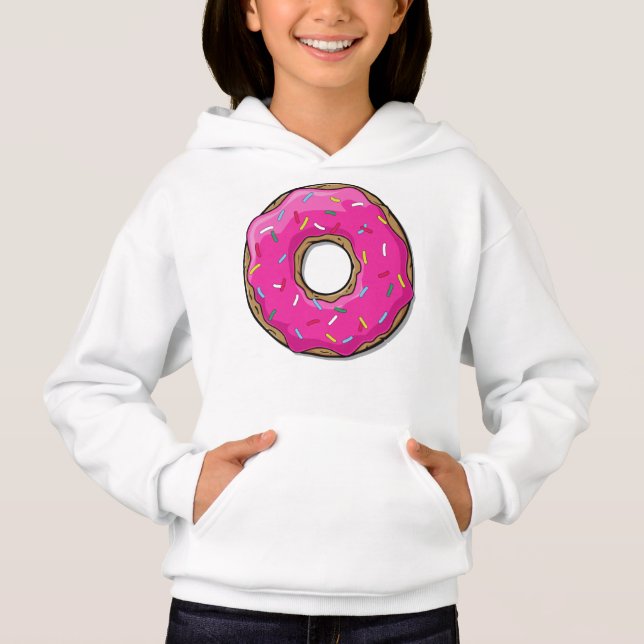 Pink Donut, Doughnut, Icing, Sprinkles, Frosting Hoodie (Front)