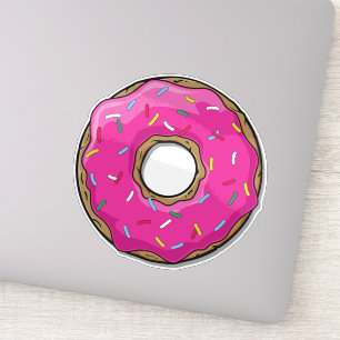 Pink Donut, Doughnut, Icing, Sprinkles, Frosting Sticker