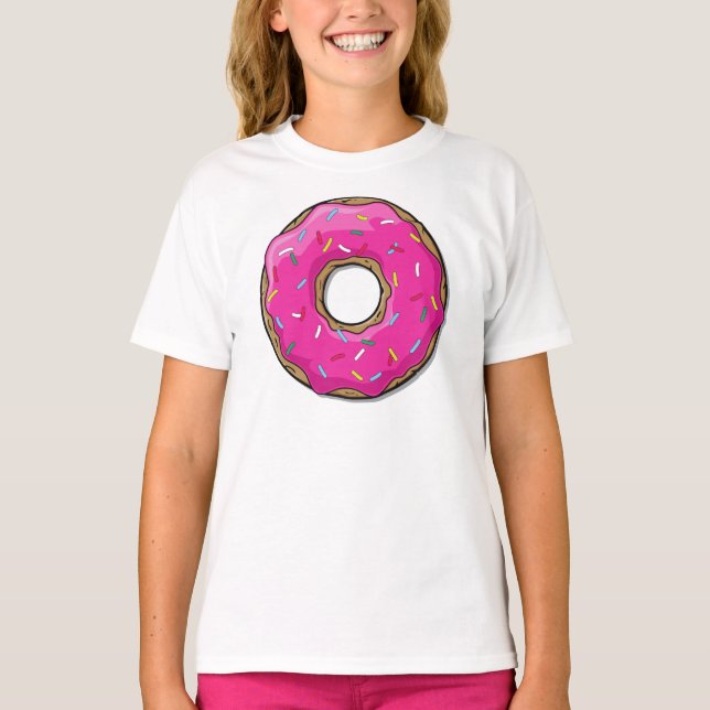 Pink Donut, Doughnut, Icing, Sprinkles, Frosting T-Shirt (Front)
