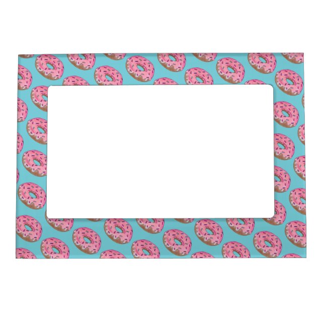Pink Donut Doughnut Sprinkles Frosting Foodie Magnetic Frame (Front)