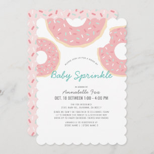 Pink Donut Drive-by Baby Sprinkle Shower Invitation