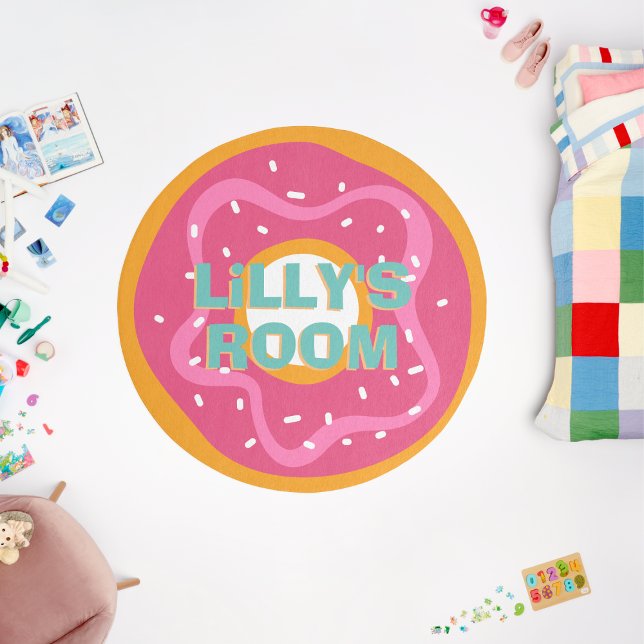 Pink Donut Fun Girl Bedroom or Kids Playroom Round Rug (Pink Donut Fun Girl Bedroom or Kids Playroom Round Rug
)