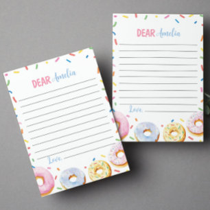 Pink Donut Girl Time Capsule Note Message Card