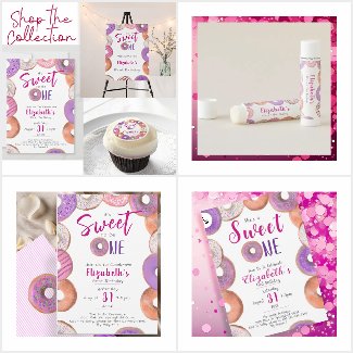 Pink Donut Girls Birthday Party Supplies and Gifts
