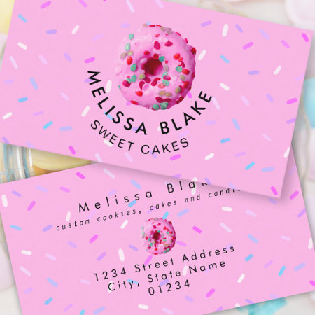 Pink Donut Logo Business Card