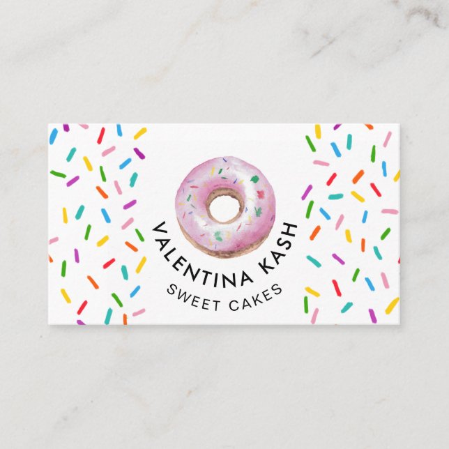 Pink Donut Logo Business Card (Front)