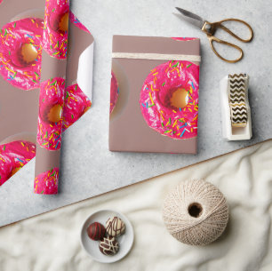 Pink Donut Matte Wrapping Paper
