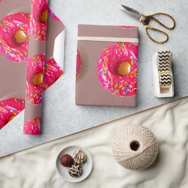 Pink Donut Matte Wrapping Paper (Crafts)