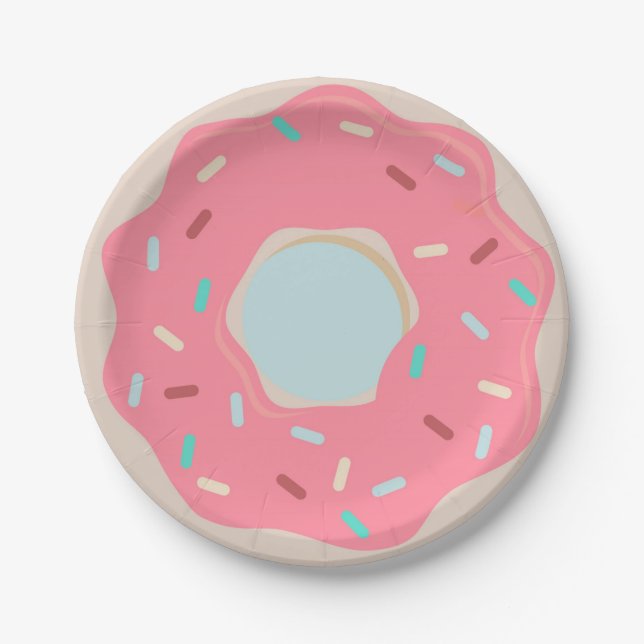 Pink Donut Party Plate (Front)