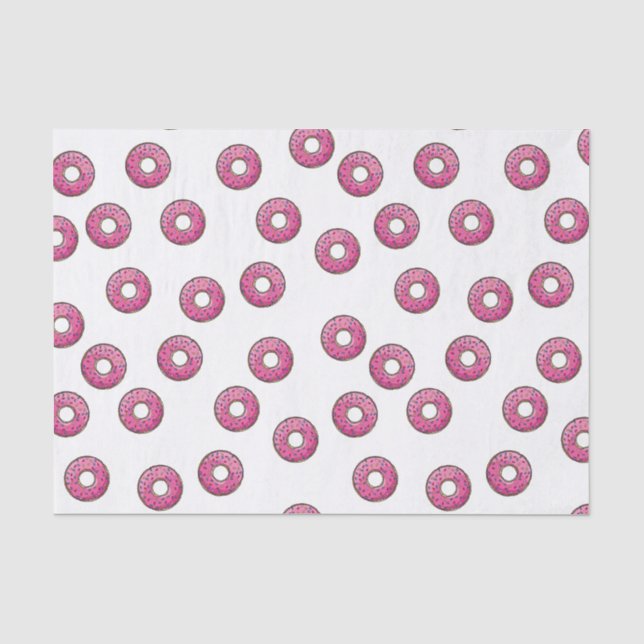 Pink Donut Pattern Tissue Paper (Front)