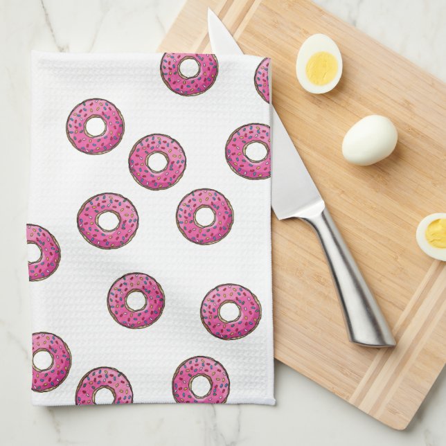 Pink Donut Pattern Towel (Quarter Fold)