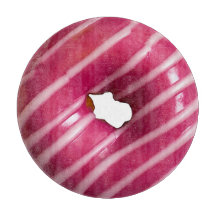 Pink Donut Printed Round Glass Cutting Board