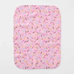 Pink Donut Rainbow Sprinkles Baby Burp Cloth