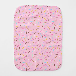 Pink Donut Rainbow Sprinkles Baby Burp Cloth