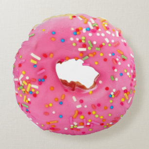Pink donut round pillow