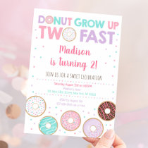 Pink Donut Second Birthday Invitation
