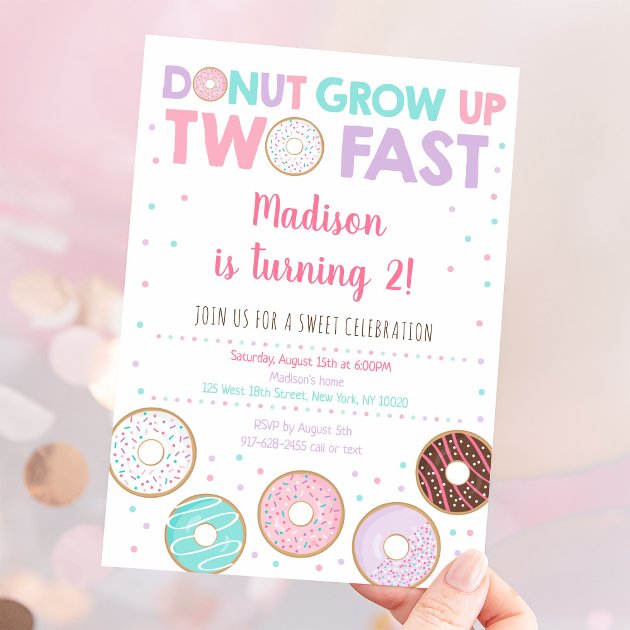 Two Sweet Donut 2nd Birthday Party Plates - 32 Pack, 9 Inch Disposable Decorations For Girls & Boys