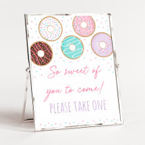 Pink Donut So Sweet Birthday Favor Sign