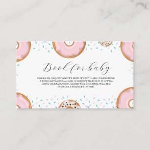 Pink Donut Sprinkle Baby Shower Book Request Enclosure Card