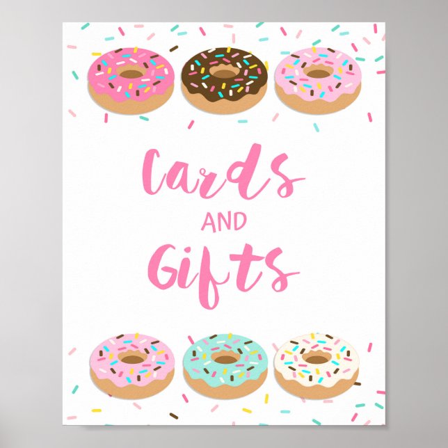 Pink Donut Sprinkle Cards & Gifts Sign (Front)