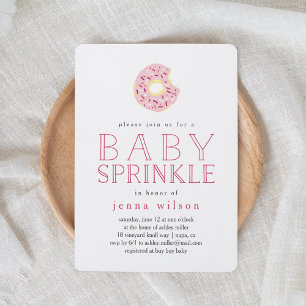 Pink Donut Sprinkles Baby Sprinkle Invitation