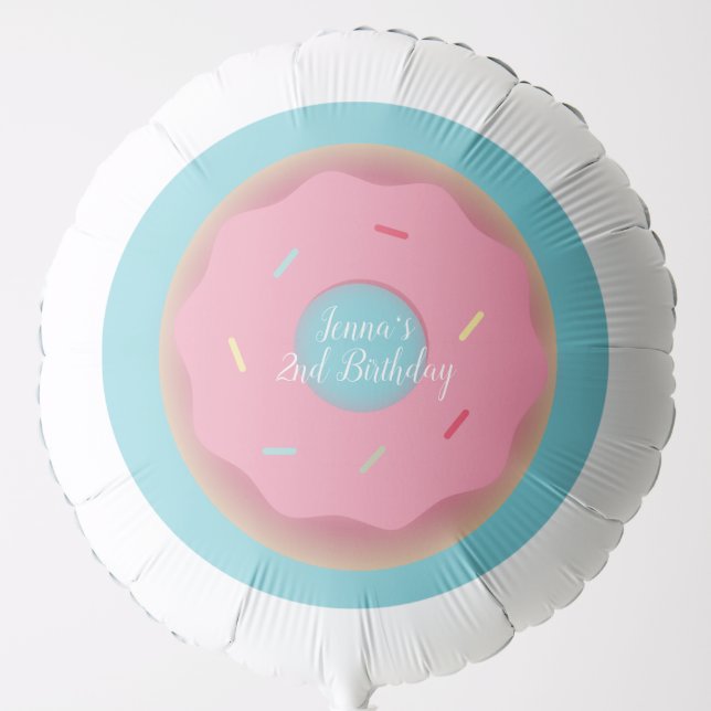 Pink Donut  Sprinkles Birthday Kids Party Balloon (Front)
