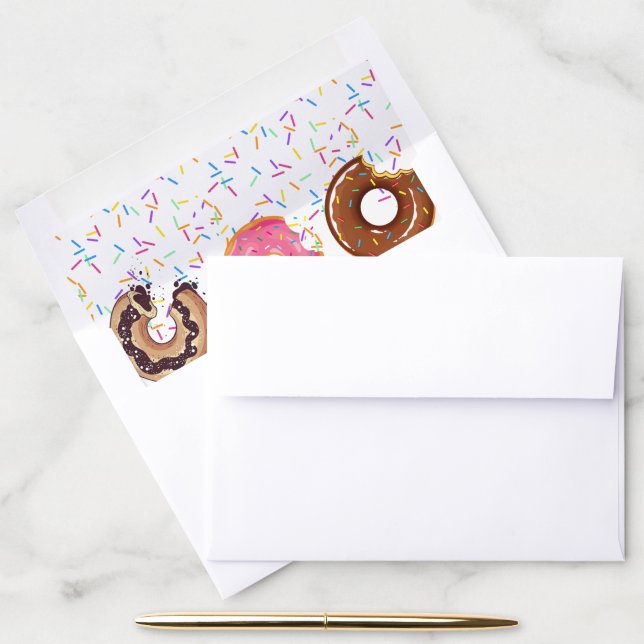 Pink Donut Sprinkles Fun Quote Envelope Liner (Desk)