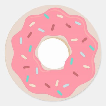 Pink Donut Sticker by blush_printables at Zazzle