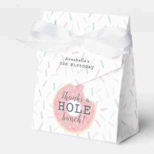Pink Donut Thanks a Hole bunch Birthday Favor Boxes