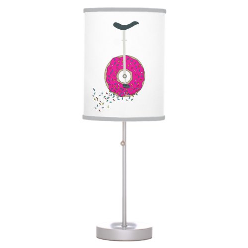 Pink Donut Wheel Unicycle with Colorful Sprinkles Table Lamp