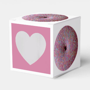 Pink donut with sprinkles favor box