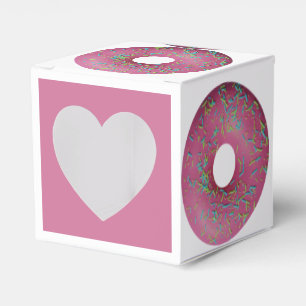 Pink donut with sprinkles favour box
