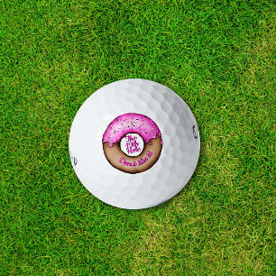 Pink Donut with Sprinkles Funny Golf Pun Donut Balls