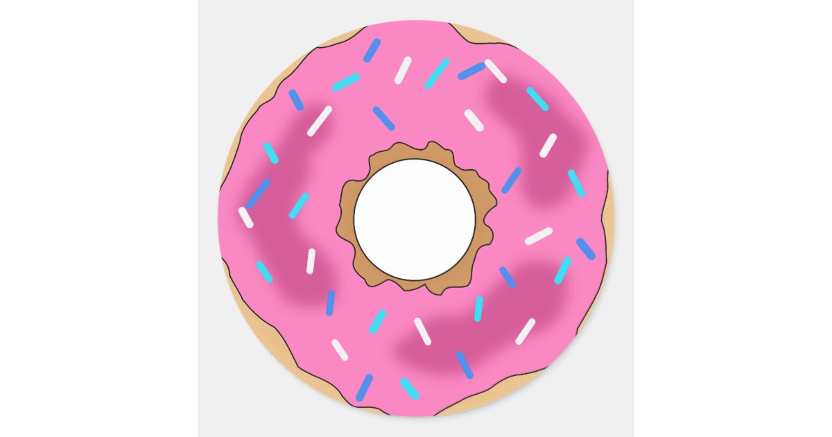 Pink Donut with sprinkles stickers | Zazzle
