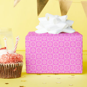 Pink Donuts Assorted On Pink Wrapping Paper