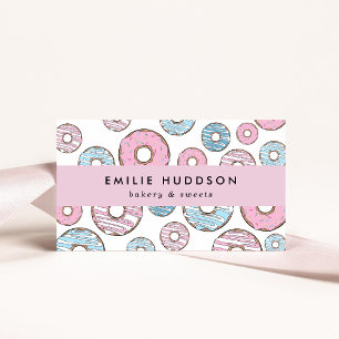 Pink Donuts, Blue Donuts, Cake Shop, Pastry Shop Business Card