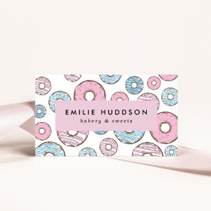 Pink Donuts, Blue Donuts, Cake Shop, Pastry Shop Business Card