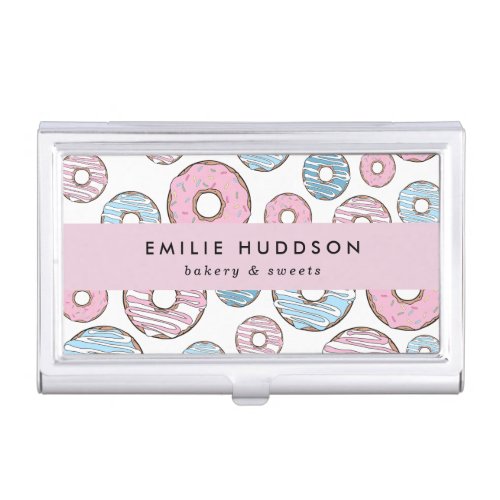 Pink Donuts Blue Donuts Cake Shop Pastry Shop Business Card Case