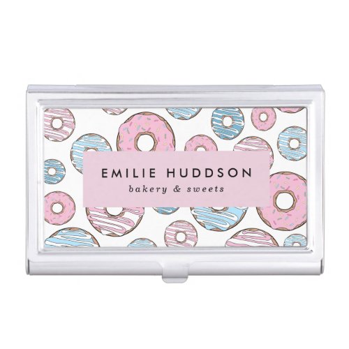 Pink Donuts Blue Donuts Cake Shop Pastry Shop Business Card Case
