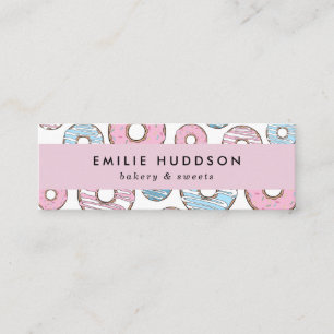 Pink Donuts, Blue Donuts, Cake Shop, Pastry Shop Mini Business Card