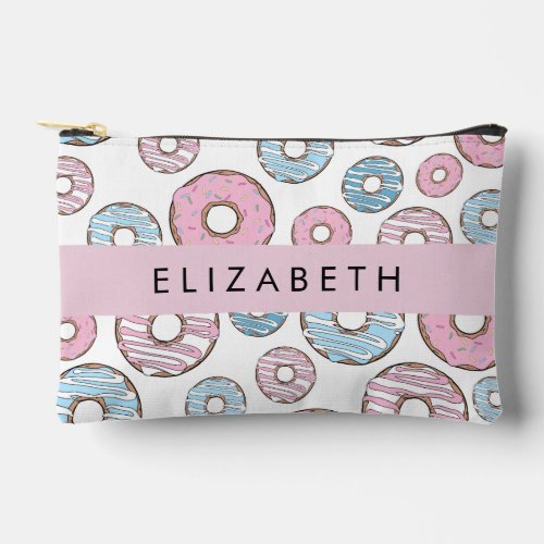 Pink Donuts Blue Donuts Sprinkles Your Name Accessory Pouch