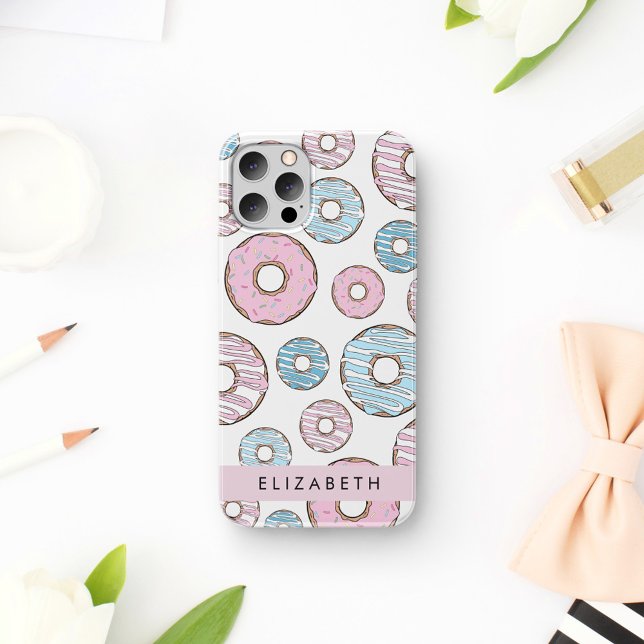 Pink Donuts, Blue Donuts, Sprinkles, Your Name Case-Mate iPhone Case (Creator Uploaded)